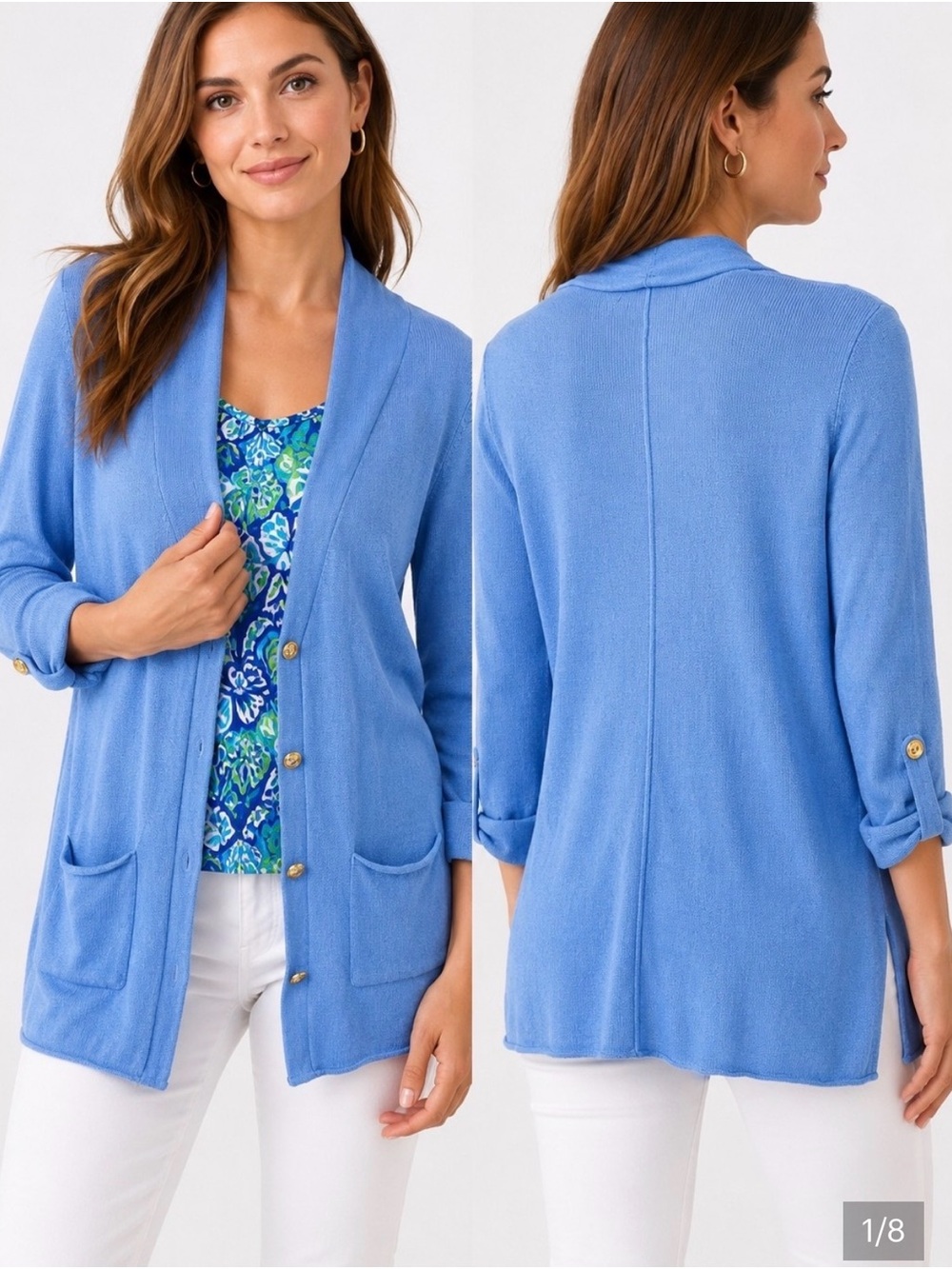 Lilly Pulitzer Coronet Lightweight Knit Cardigan in Blue Peri Size M
